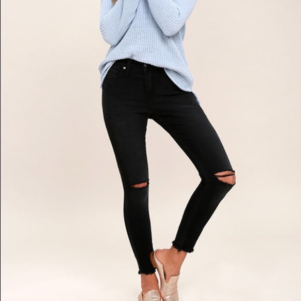 Pistola Washed Black Distressed Skinny Jeans